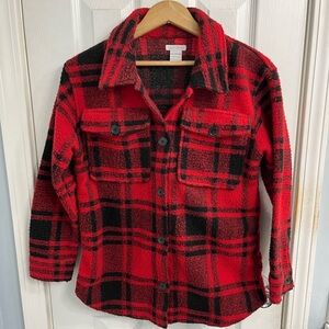 Falls Creek Buffalo Plaid Button Down Jacket Girls XL